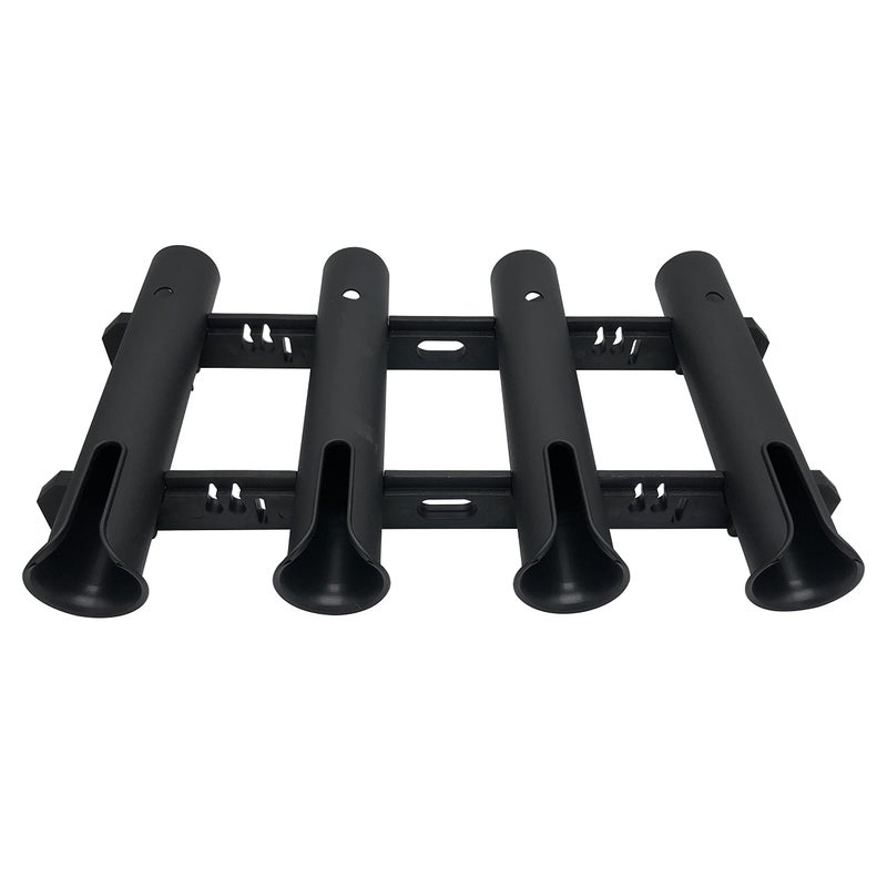 HiUmi Wall Mounted Fishing Rod Holders Tubes Links Fishing Rod Holder Rack Rests (4-Pole-Black) - Image 2